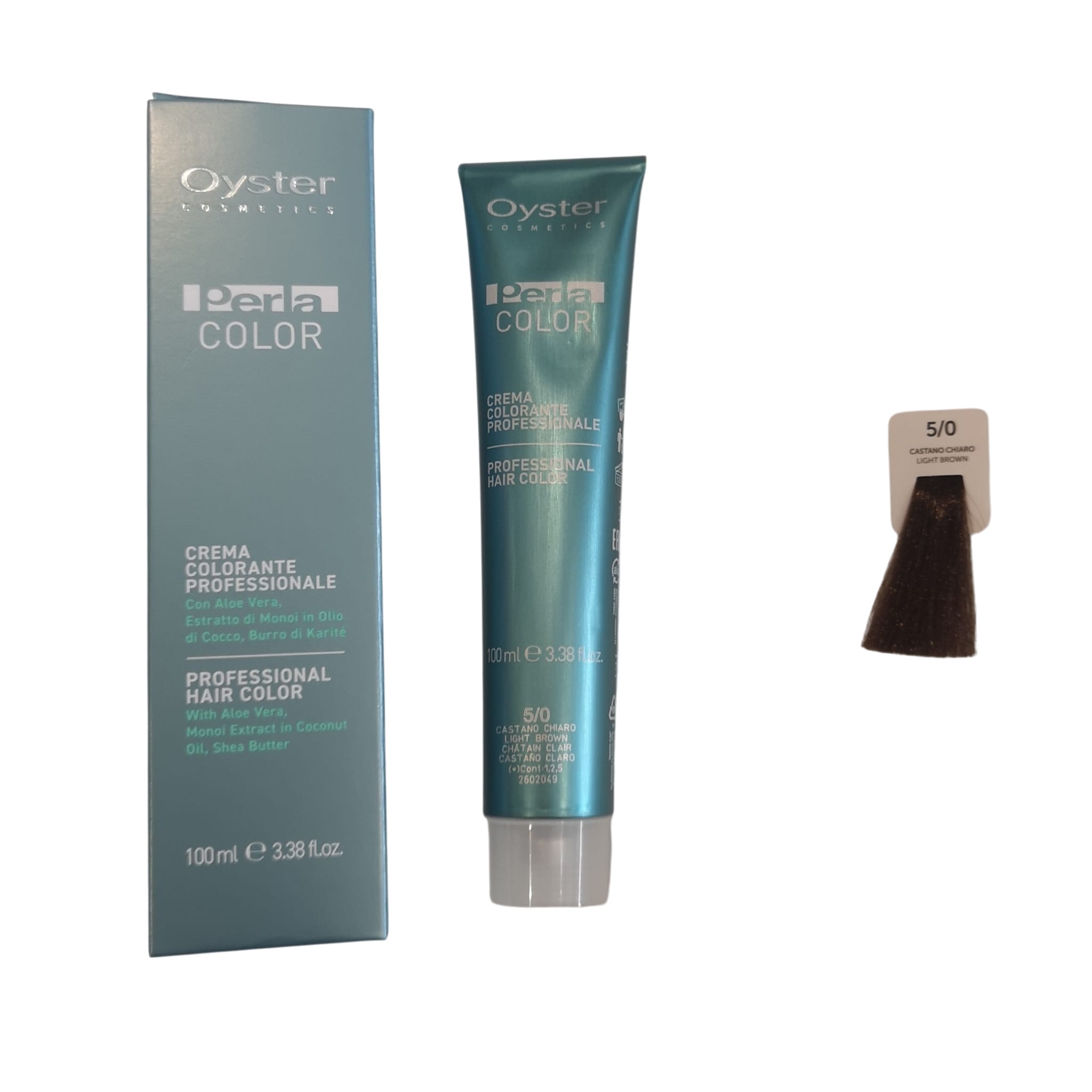 Colore Capelli Professionale N. 5/0 Castano Chiaro Perla Color Oyster Cosmetics 100ml